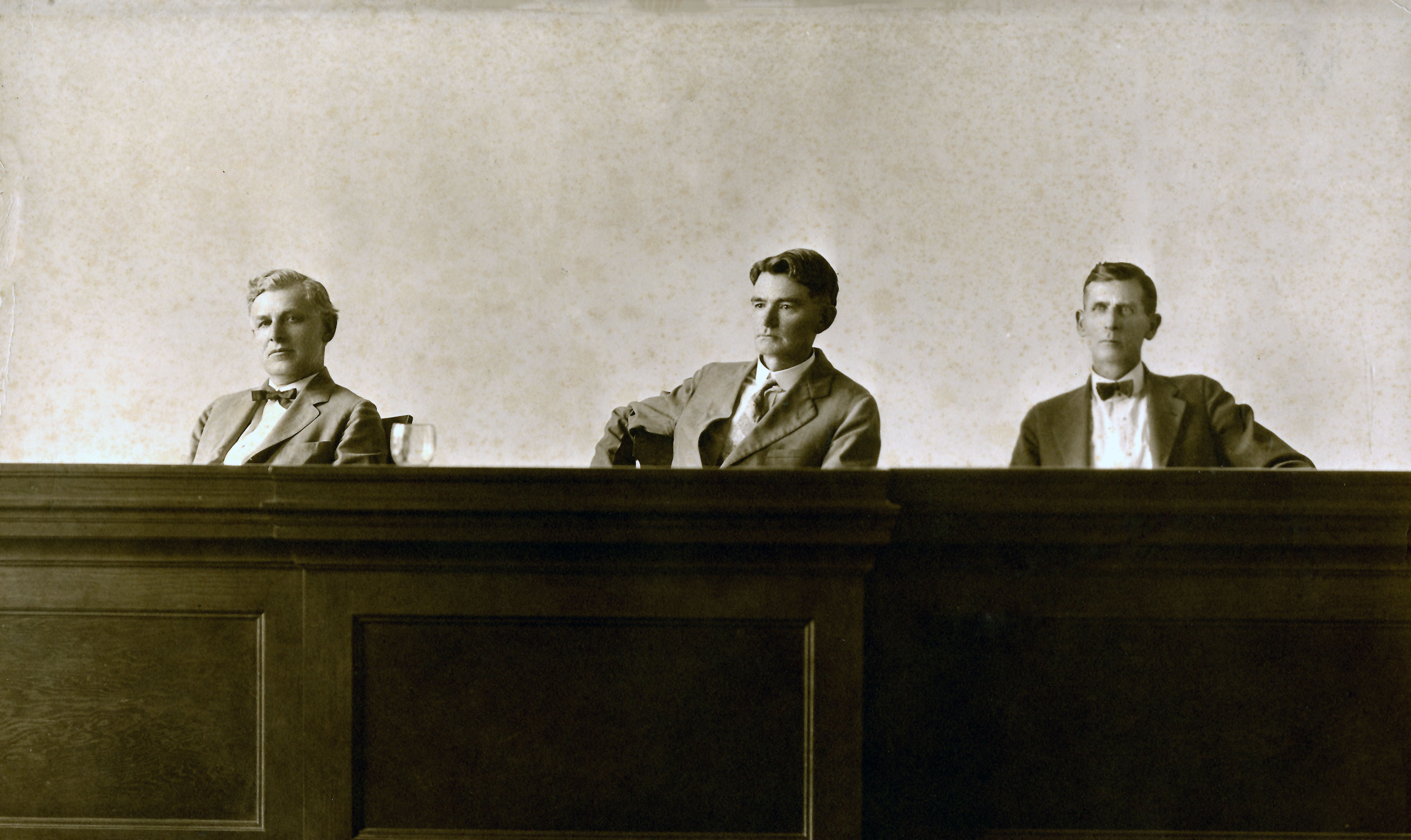 Commission of Appeals, Section A. Left to Right: Judges Bishop, German, Chapman, 1925. Photo: Texas Supreme Court Archives.