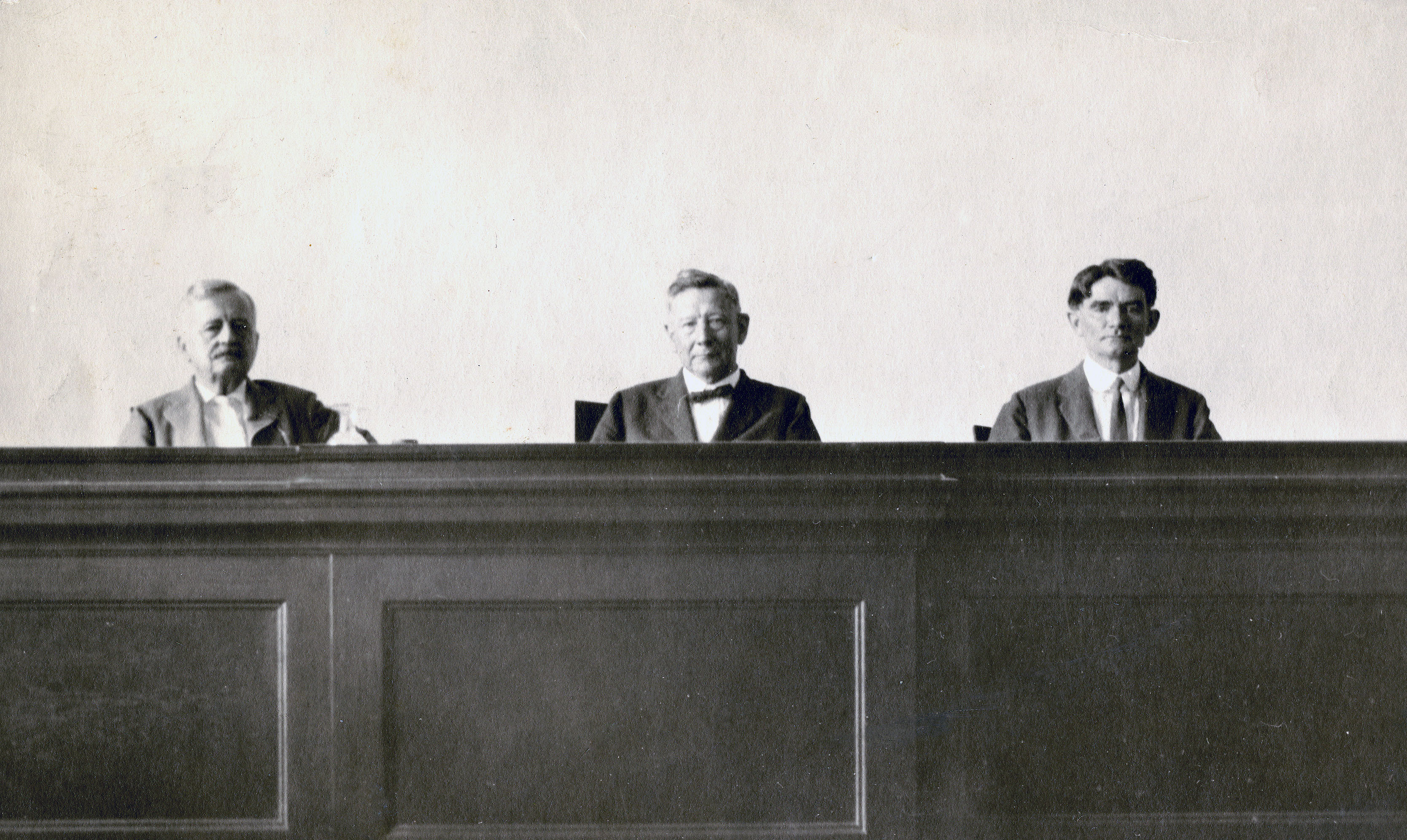 Commission of Appeals, Section A. Left to Right: Judges Randolph, Gallagher, German, 1923. Photo: Texas Supreme Court Archives.