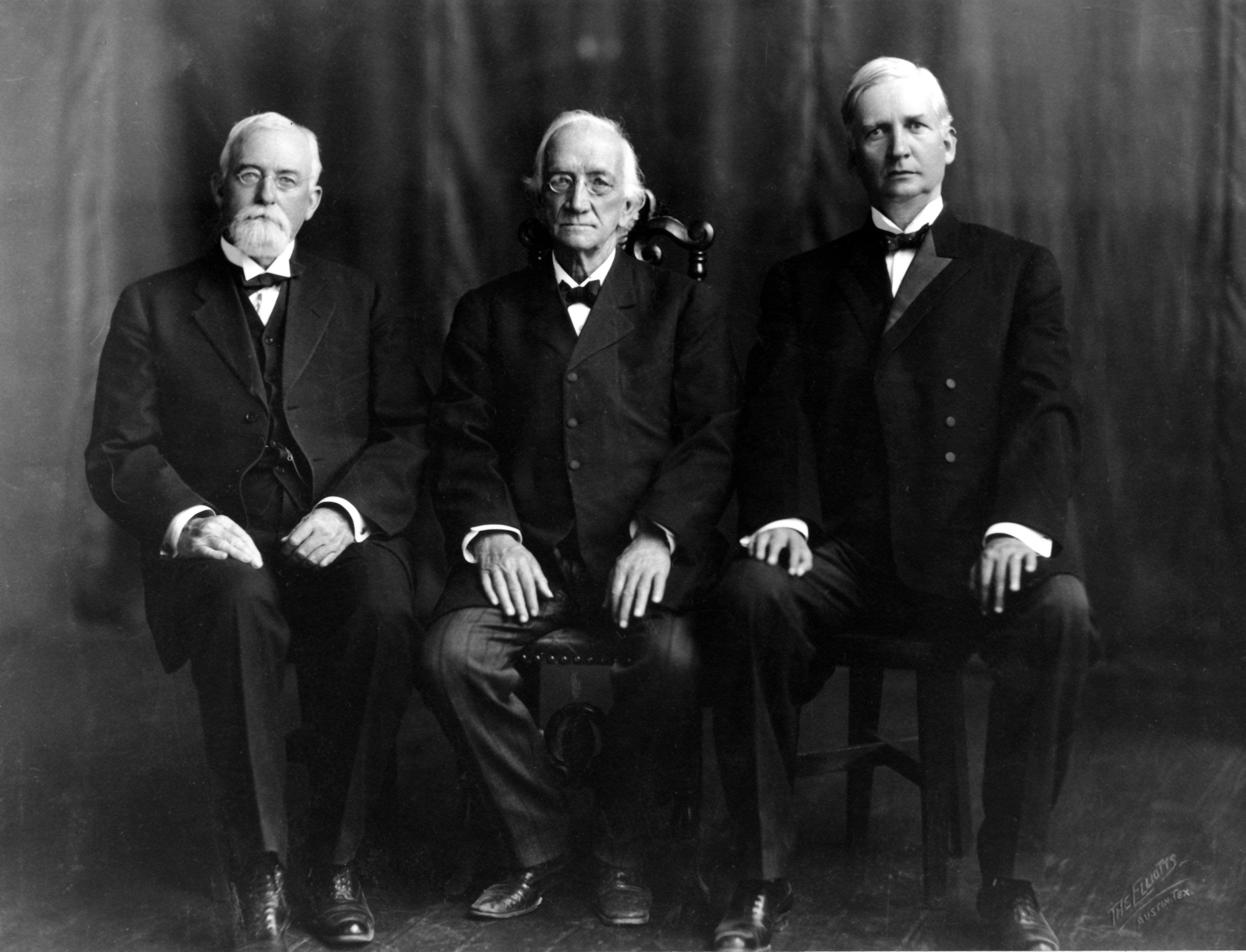 Left to Right: Justice Frank A. Williams, Chief Justice Thomas J. Brown, Justice William F. Ramsey, 1911. Photo: Texas Supreme Court Archives.
